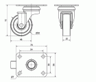 R.GIR.PLACA 602-050-1 POLIAMIX GRIS EJE LISO