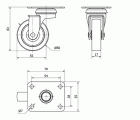 R.GIR.PLACA 602-060-1 POLIAMIX GRIS EJE LISO