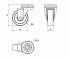 R.GIR.AGUJERO M10 602-050-4 POLIAMIX GRIS EJE LISO