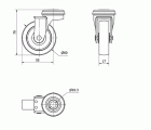 R.GIR.AGUJERO M10 602-060-4 POLIAMIX GRIS EJE LISO