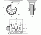 R.GIR.PLACA 125-080-1 METALICO-GOMA NEGRA EJE RODILLOS