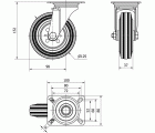 R.GIR.PLACA 125-125-1 METALICO-GOMA NEGRA EJE RODILLOS
