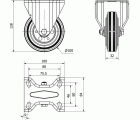 R.FIJA 125-100-2 METALICO-GOMA NEGRA EJE RODILLOS