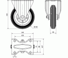 R.FIJA 125-160-2 METALICO-GOMA NEGRA EJE RODILLOS