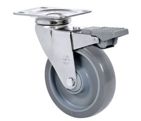 SERIE A-PU (AH PEQ), Platina/Giratorio/Freno Rueda y Soporte