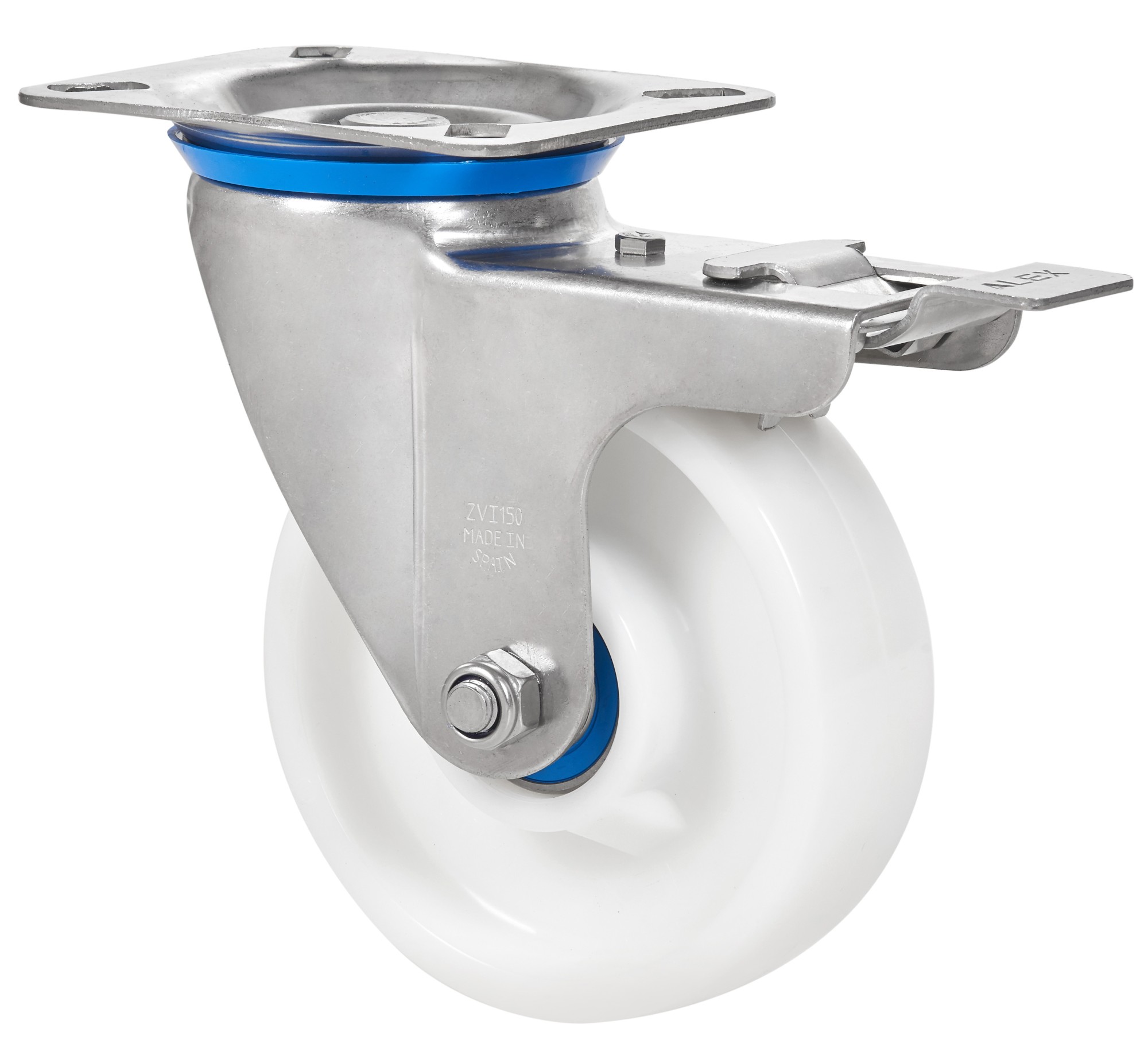SERIE ZVI INOX-TN, Platina/Giratorio/Freno Rueda y Soporte