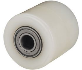 RODILLO TRANSPALETA KNB80-20-50 NYLON BLANCO EXTRAFUERTE EJE BOLAS