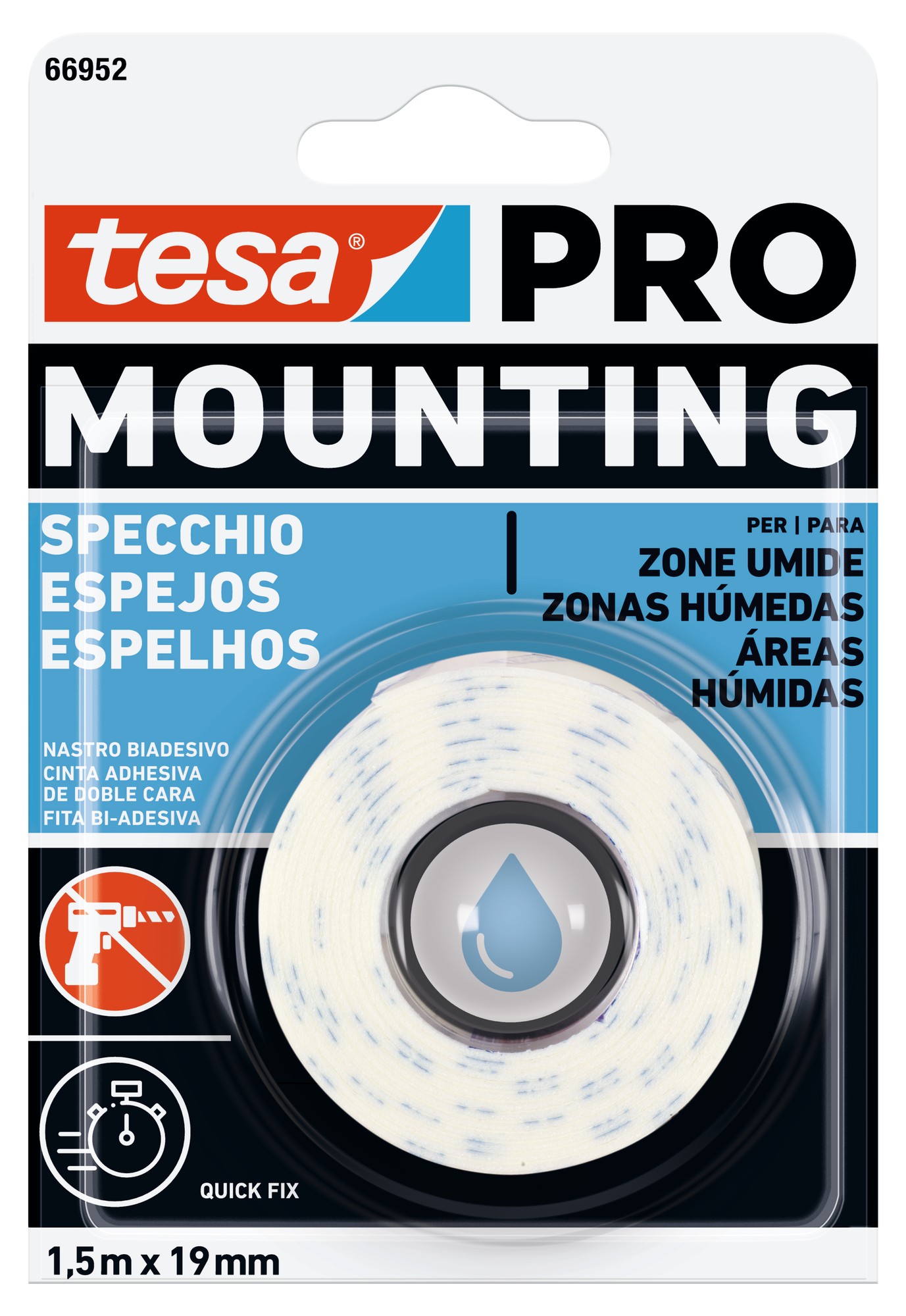 Cinta doble cara Mounting PRO Espejos 1,5mx19mm