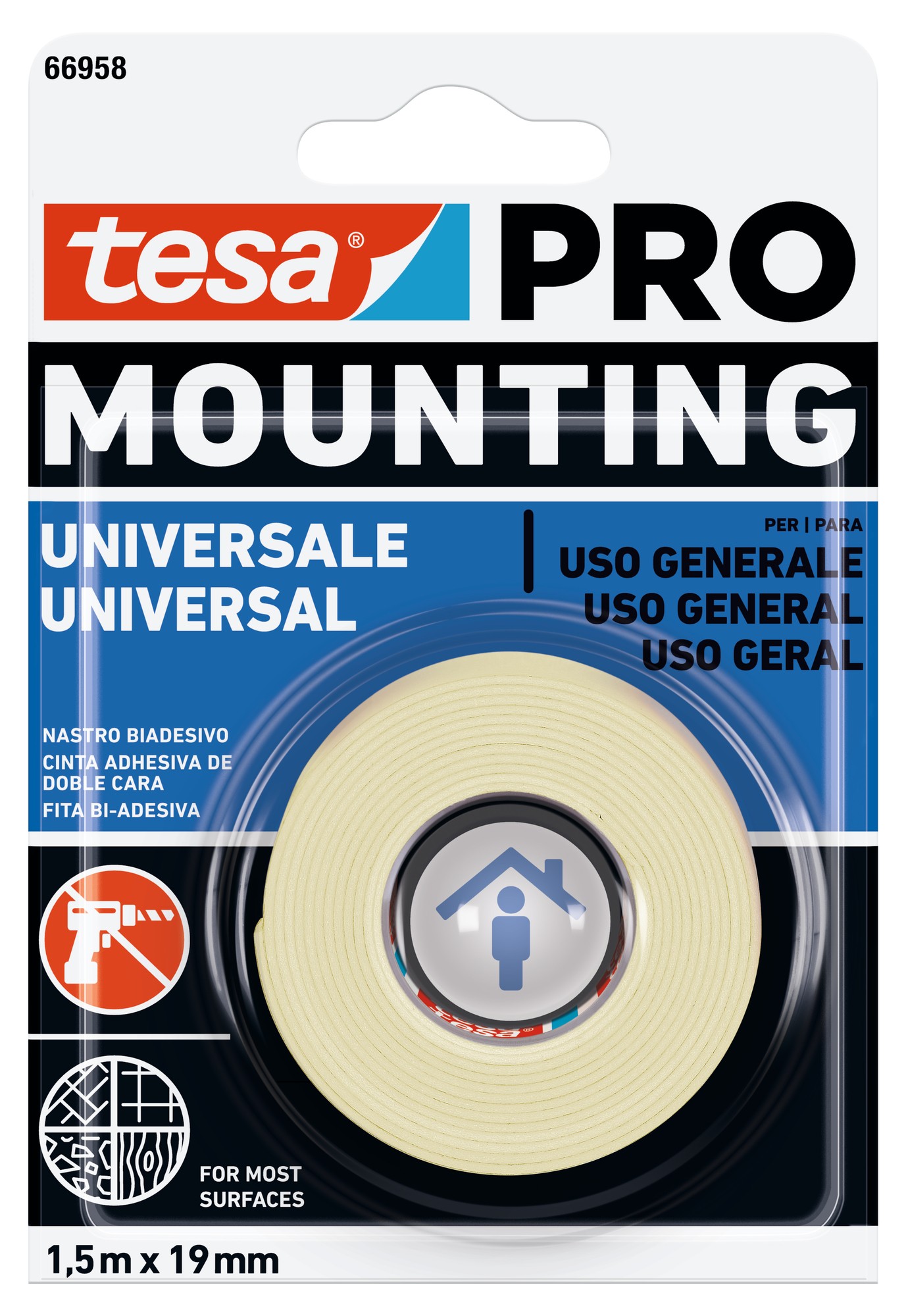 Cinta doble cara Mounting PRO Universal 1,5mx19mm