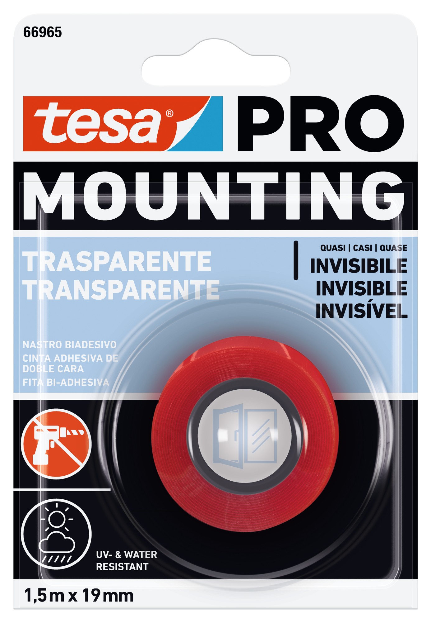 Cinta doble cara Mounting PRO Transparente 1,5mx19mm