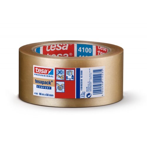 tesa 4100 Cinta de embalaje de PVC rugoso 66m x 50mm Transparente c/ etiq