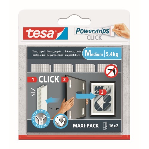 Tiras cuelga cuadros Powerstrips Click 16x2 M