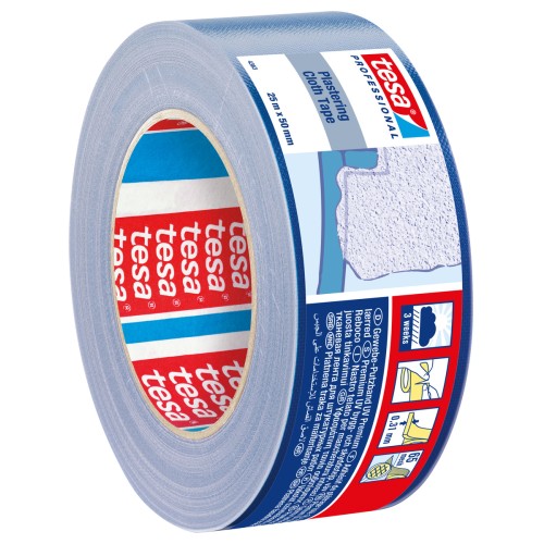 tesa 4363 Cinta de revoco de Tejido, 25m x 50mm