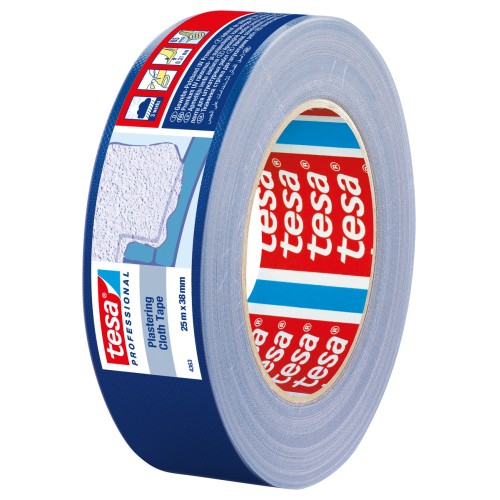tesa 4363 Cinta de revoco de Tejido, 25m x 38mm
