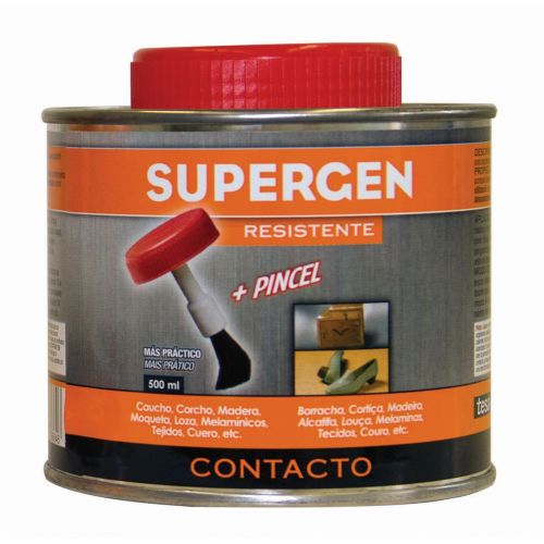Pegamento de contacto Supergen - Botes con pincel - Bote 500 ml con pincel