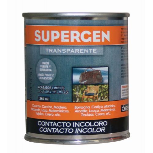 Pegamento de contacto Supergen incoloro - Botes - Bote 250 ml