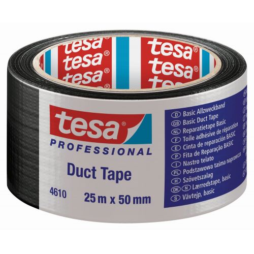 tesa 4610 Cinta Americana Básica 25m x 50mm Negro