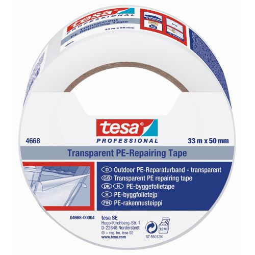 tesa 4668 Cinta de Polietileno Transparente 33m x 50mm