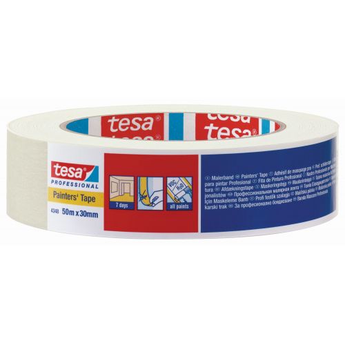 tesa 4348 Cinta para pintar Standard - Etiquetado individual, 50m x 30mm