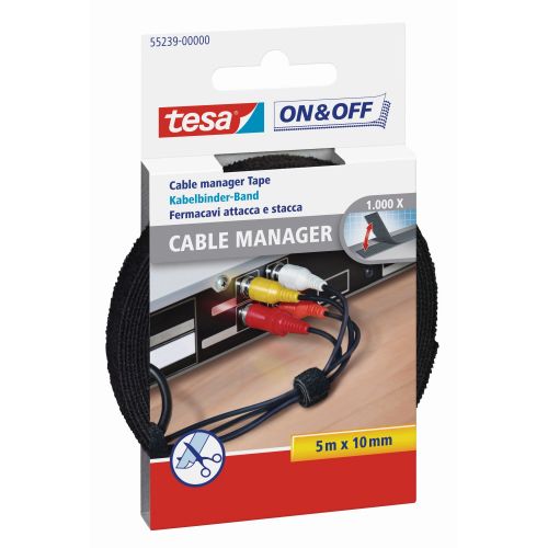 Cable Manager 5m x 10mm, Negro