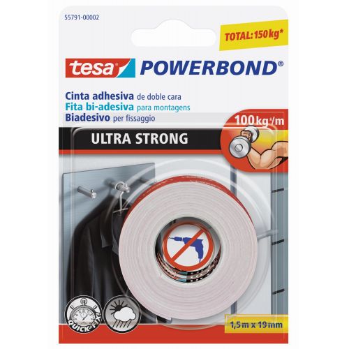 tesa Powerbond Ultrastrong Cinta 1,5m x 19mm