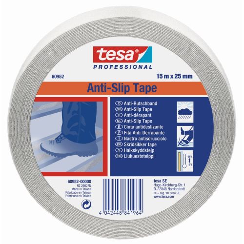 tesa Cintas Antideslizantes 15m x 25mm Blanca transp.