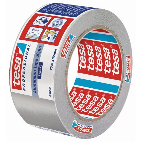tesa Cintas de Aluminio Fuerte 50 micras 25m x 50mm con protector