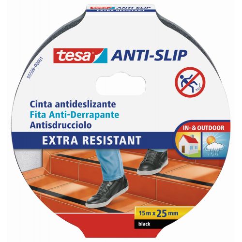 tesa Cintas Antideslizantes 15m x 25mm Negra