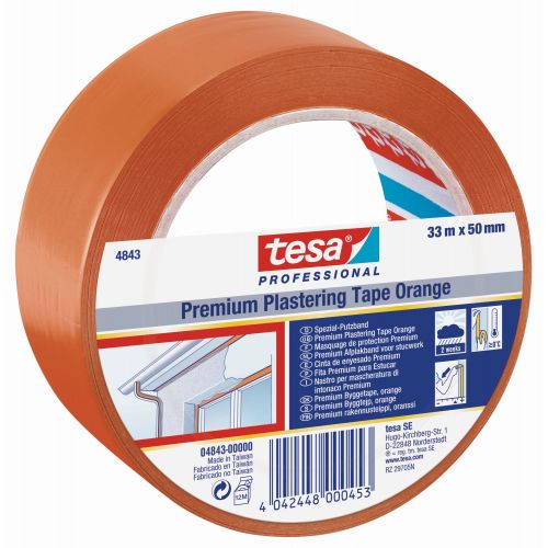 tesa 4843 Cinta de revoco Premium 33m x 50mm Naranja