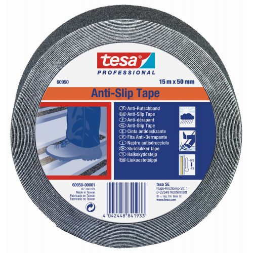 tesa Cintas Antideslizantes 15m x 50mm Negra