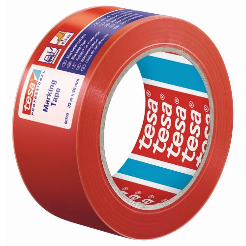 tesa 60760 Cintas Señalización temporal 33m x 50mm Roja
