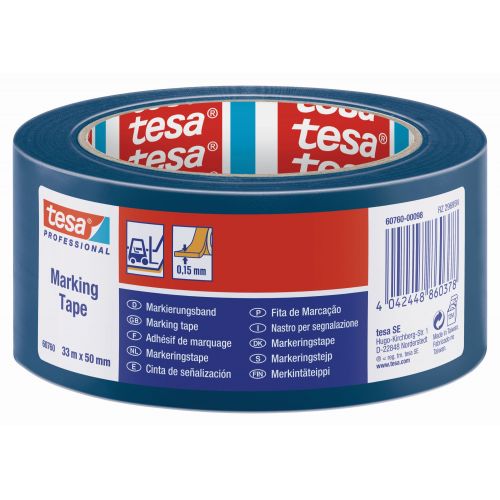 tesa 60760 Cintas Señalización temporal 33m x 50mm Azul