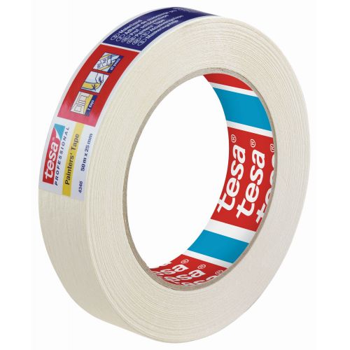 tesa 4348 Cinta para pintar Standard - Etiquetado individual, 50m x 25mm