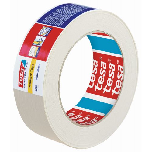 tesa 4348 Cinta para pintar Standard - Etiquetado individual, 50m x 38mm