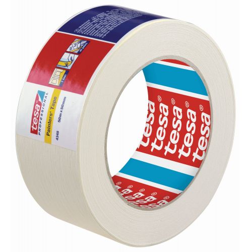 tesa 4348 Cinta para pintar Standard - Etiquetado individual, 50m x 50mm