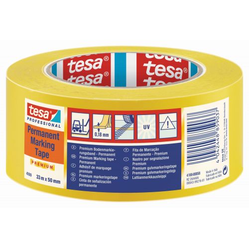 tesa 4169 Cintas Señalización permanente 33m x 50mm Amarilla