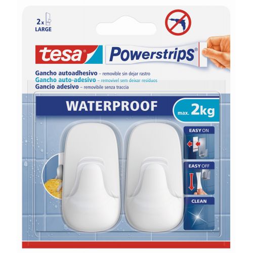 Ganchos de plástico blanco grande + tiras NUEVO