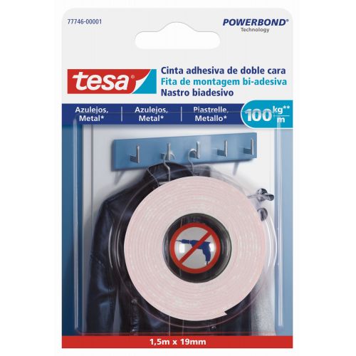 SMS Cinta D/C Powerbond 1,5x19mm Superficies Lisas