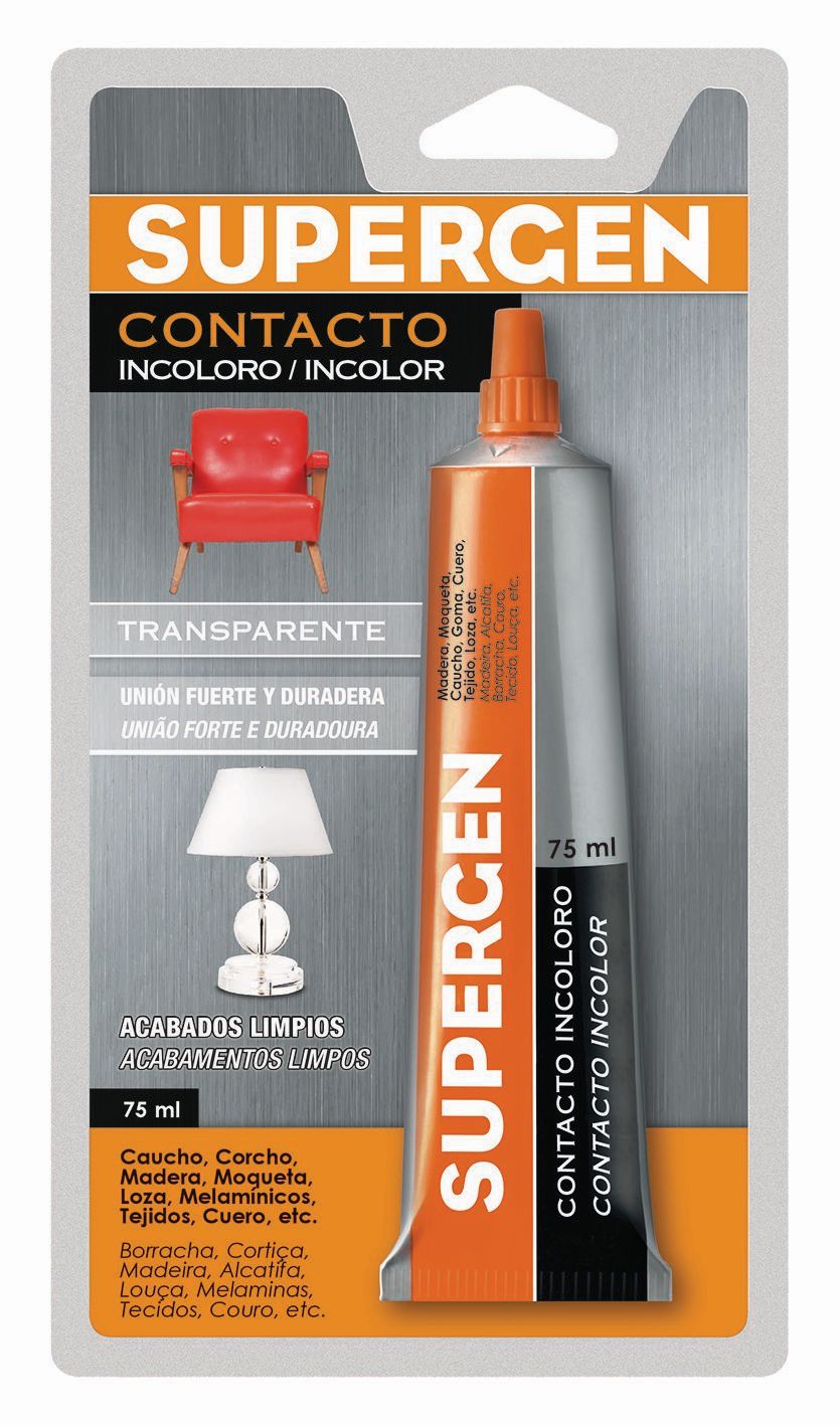 Pegamento de contacto Supergen incoloro - Blister - Tubo 75 ml