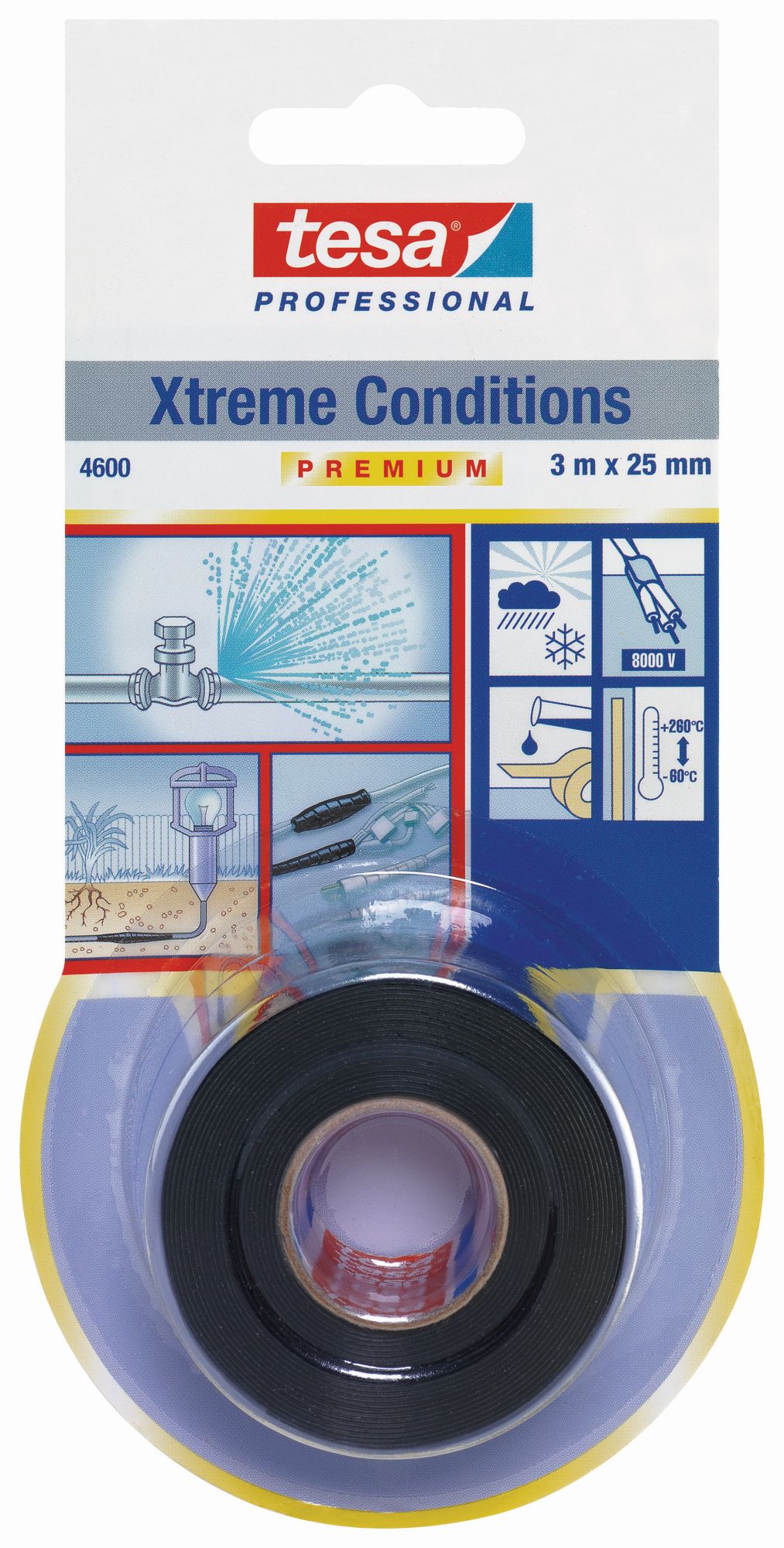 tesa 4600 Xtreme Conditions 3m x 25mm Negro