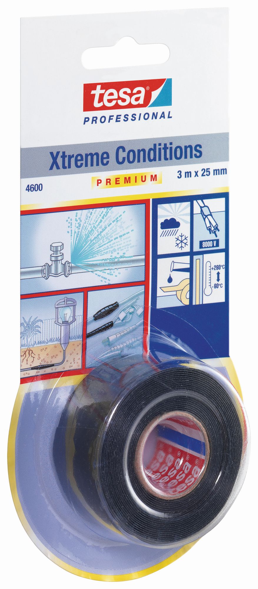 tesa 4600 Xtreme Conditions 3m x 25mm Negro