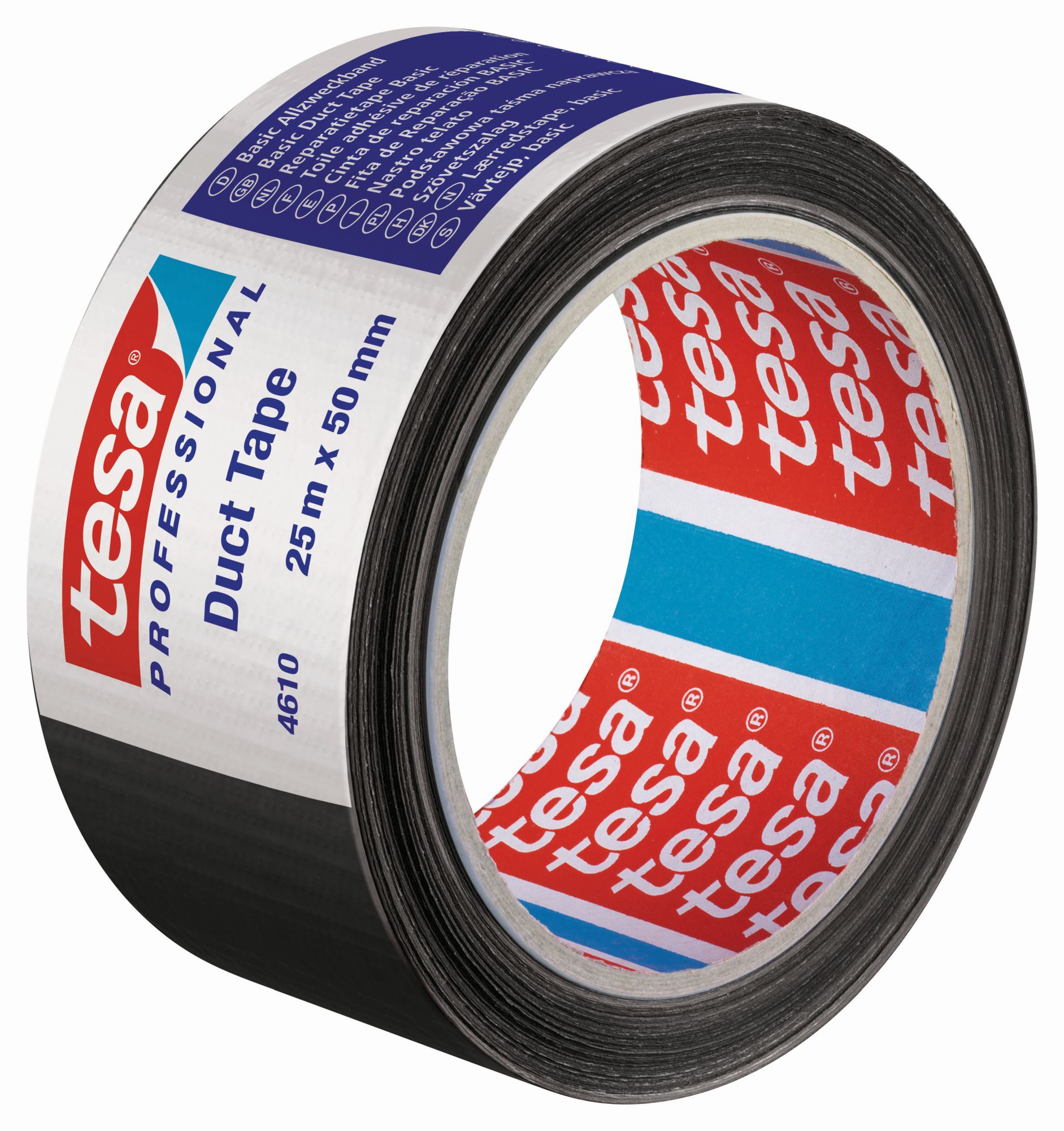 tesa 4610 Cinta Americana Básica 25m x 50mm Negro