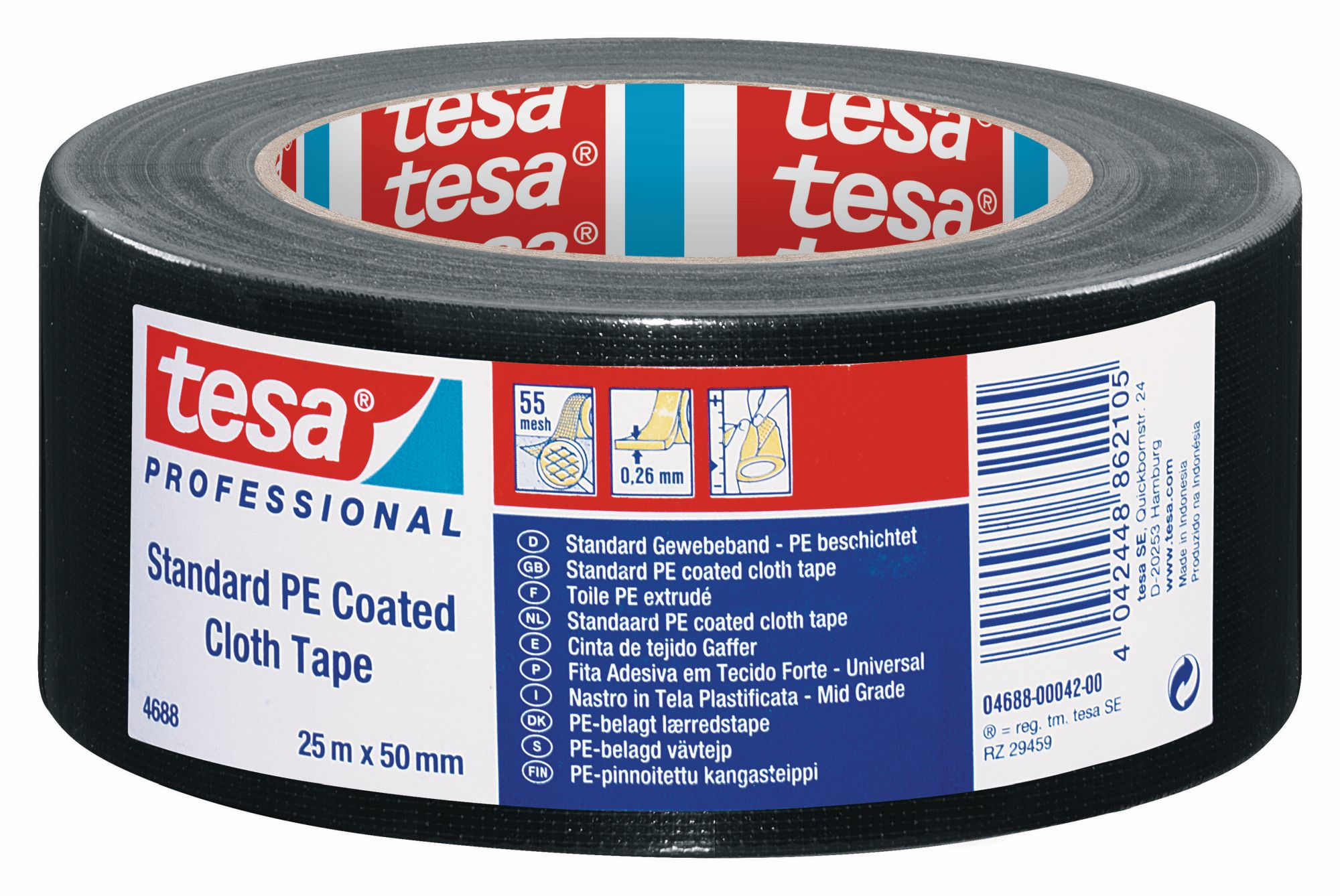 tesa 4688 Cinta de tejido Gaffer  25m x 50mm Negra