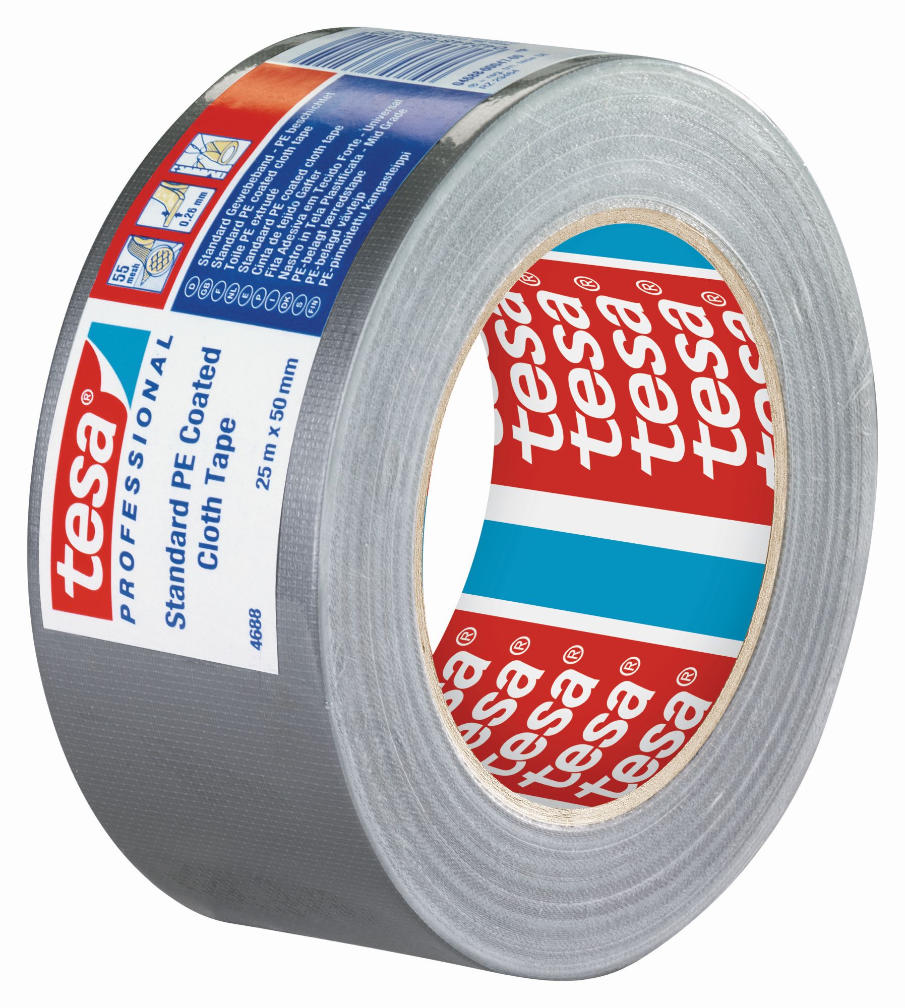 tesa 4688 Cinta de tejido Gaffer  25m x 50mm Plata
