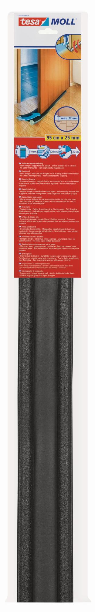 tesa 5418 Doble rollo aislante para puertas  95cm x 25mm Gris