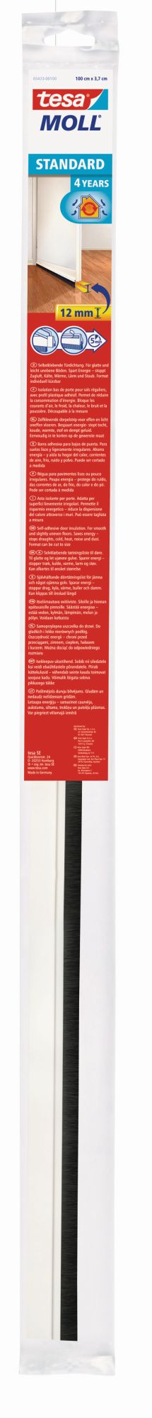 tesa 5433 Barras de PVC STANDARD para suelos lisos o ligeramente desiguales 1m x 37mm Blanco