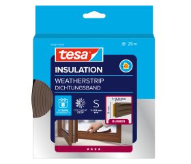 Burlete de caucho Perfil E 25m x 9mm marrón