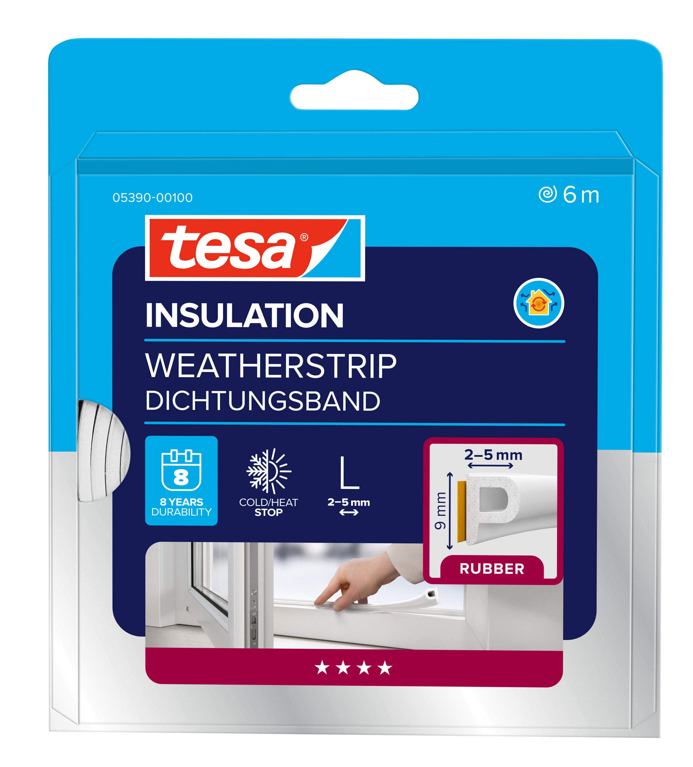 Burlete de caucho tubular perfil P - para desajustes medianos 6m