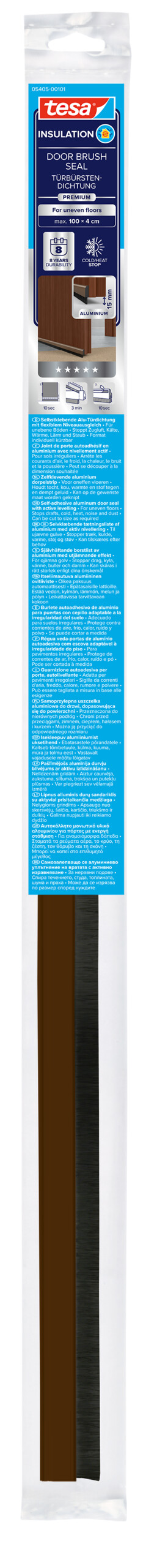 Barra bajo puerta de aluminio 1m x 40mm marrón