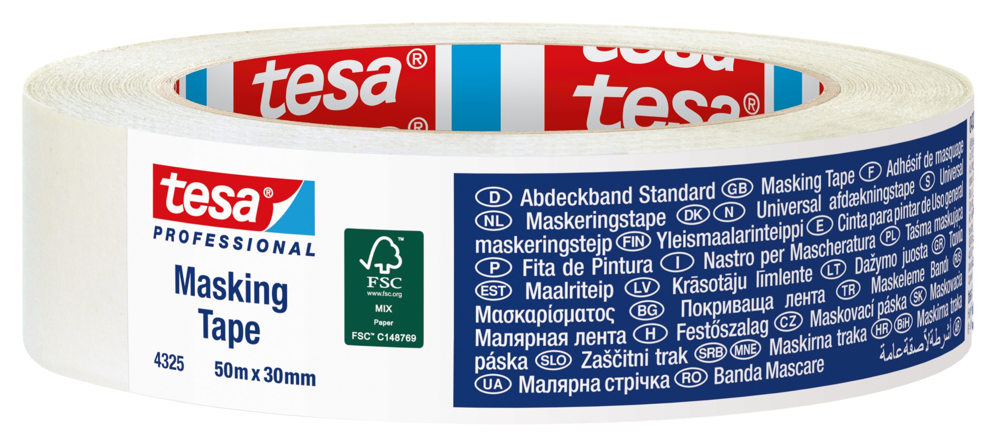 Cinta de pintor tesa 04325, 50m:30mm